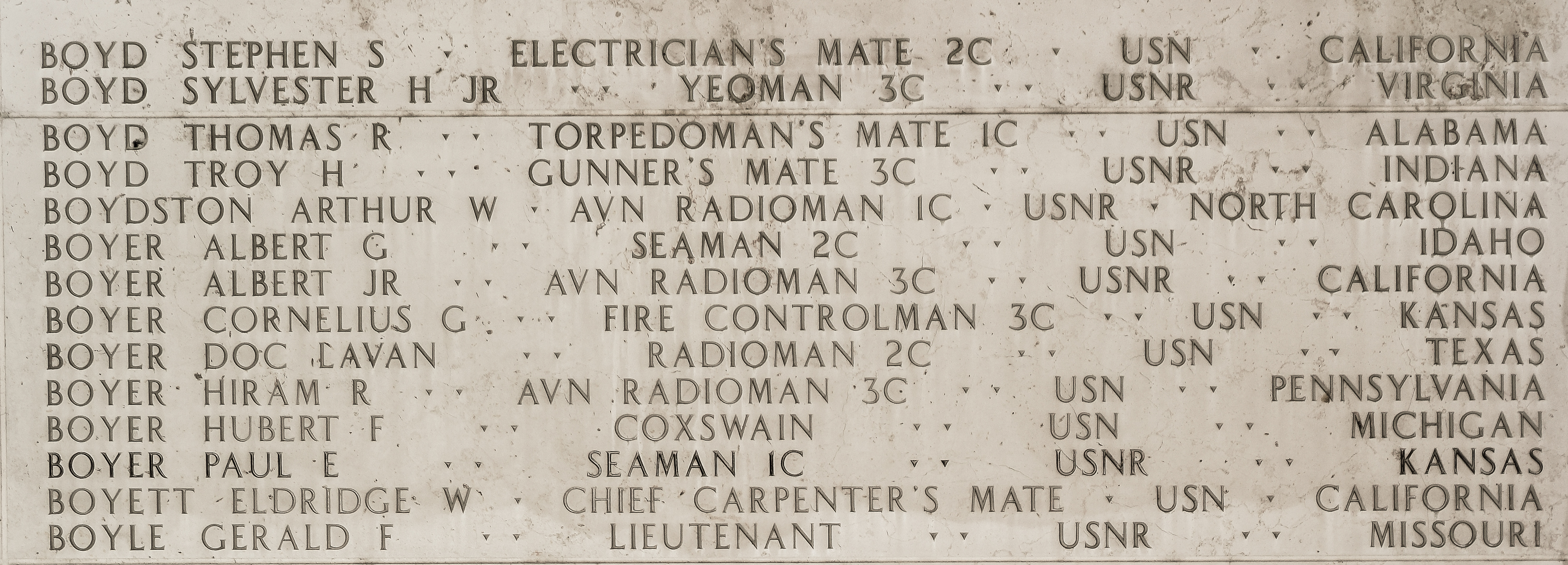 Arthur W. Boydston, Aviation Radioman First Class